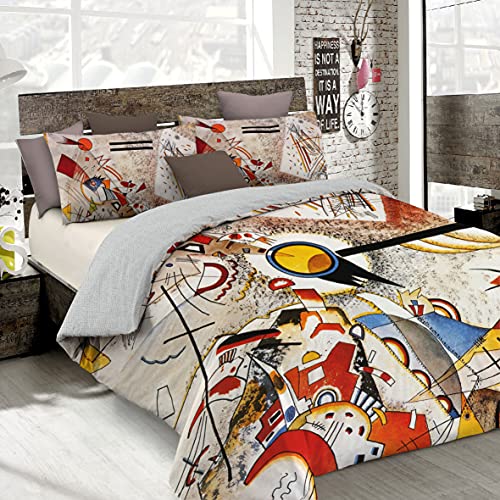 Sogni D'autore Italian Bed Linen Bettbezug, Doppelte, 100% Baumwolle, Multicolor SD63, DOPPEL