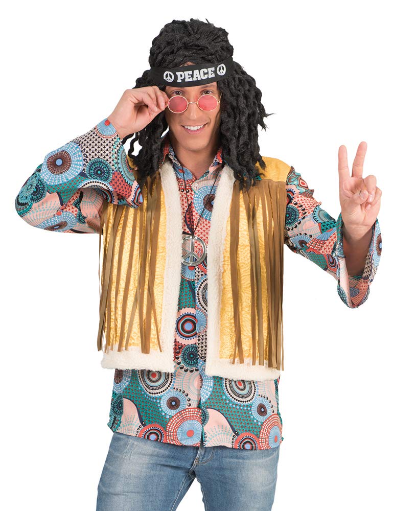 Retro Hippie Kostüm Brian mit Fransen für Herren - Gr. 48/50