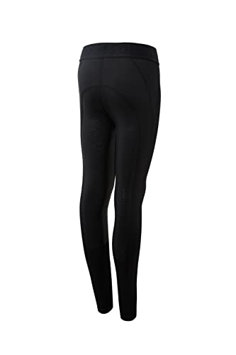 HORZE Kinder Reitleggings Madison, Vollbesatz Reithose Mädchen mit Silikon, Schwarz, 160