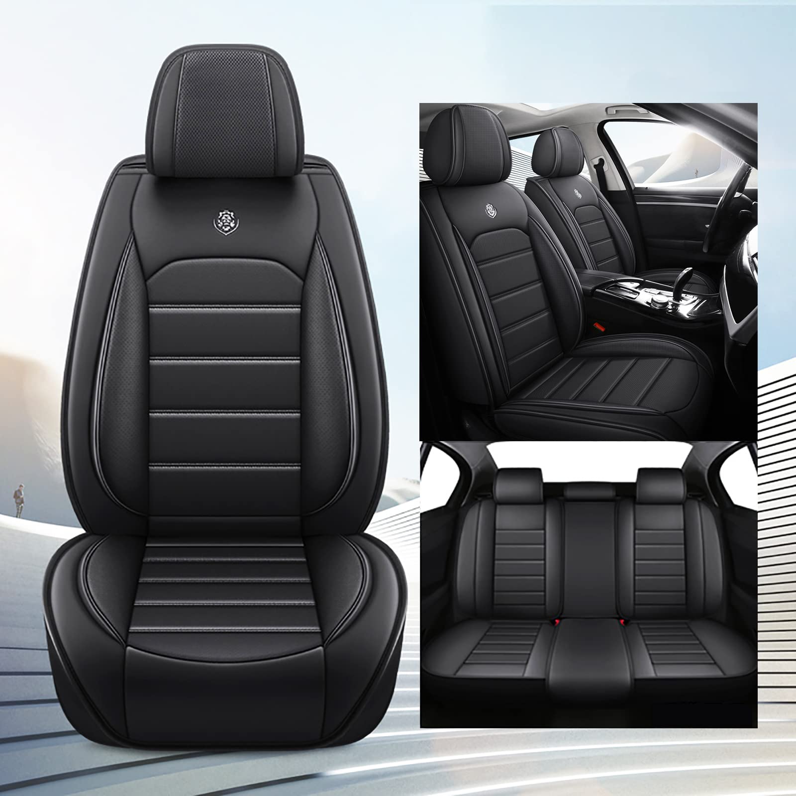 NOBQUA Sitzbezüge Auto Autositzbezüge Universal Set für BMW i-Serie i3 I01 i4 G26 i4 M50 G26 i8 I12 Coupé Auto Zubehör