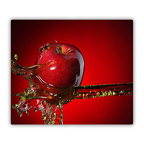 Tulup 60x52cm Glasbrett Schneidebrett Küchenabdeckung Für die Küche Küchenausstattung Widerstandsfähiges Brett Küchenzubehör - Apfelfrucht in Wasser