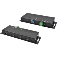 EXSYS 1183HMVS-2 - USB 3.0 4-Port Industrie-Hub, 15kV EDS, schwarz