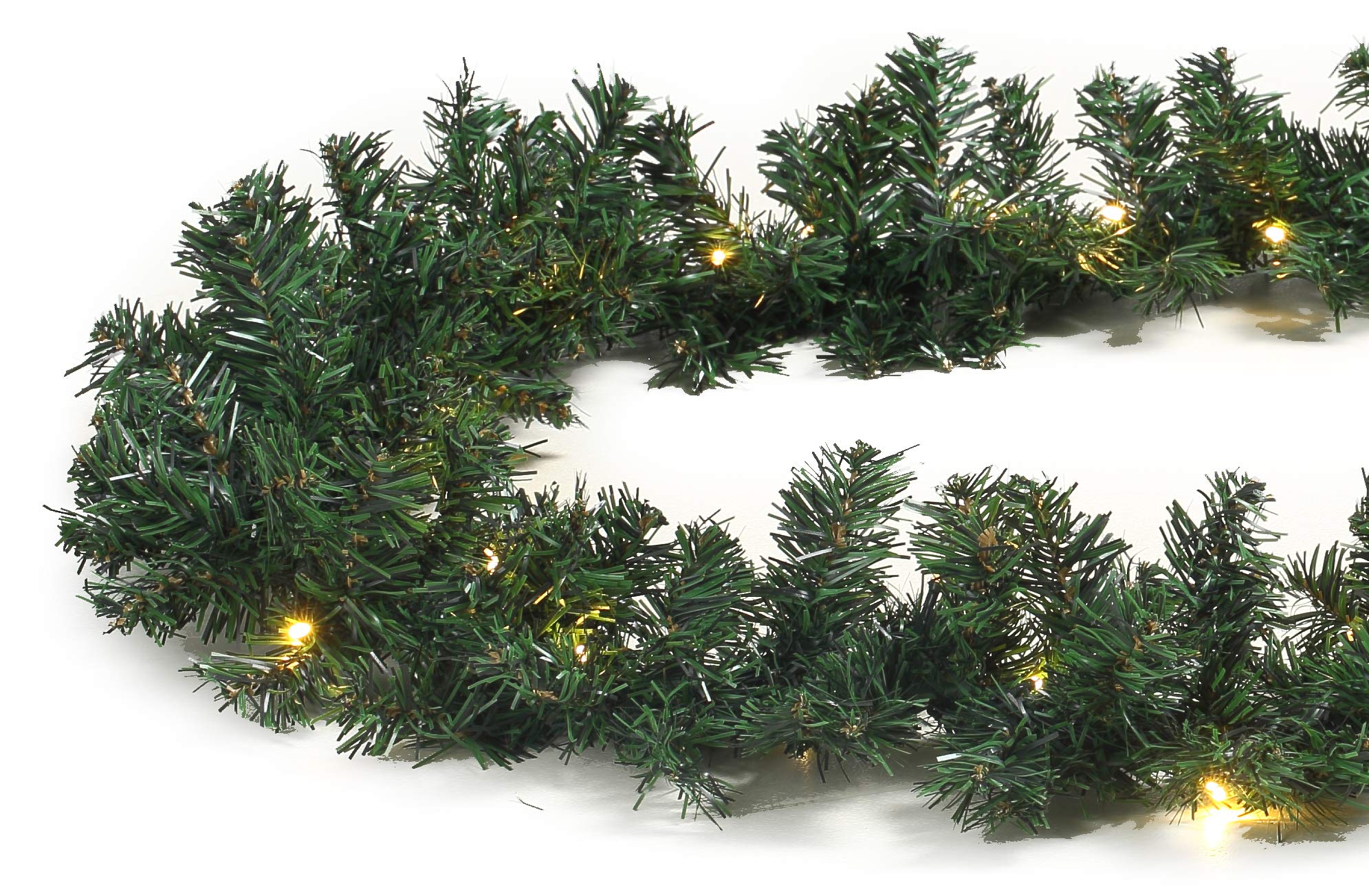 Gartenpirat Künstliche Tannengirlande beleuchtet – Länge 810 cm 120 LED warmweiß – Weihnachtsdeko außen Timer
