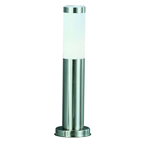 Globo Außenleuchte Sockel Edelstahl Zylinder opal exklusiv 1 x 60W E27 IP44, H: 45 cm ø 13 cm bzw, 7.6 cm 3158