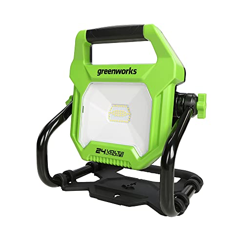Greenworks 24V Arbeitsleuchte GD24WL (Li-Ion 24V Hybrid-Leuchte bis zu maximal 2000 Lumen mit drei verschiedenen Helligkeitsstufen um 360 Grad drehbar ohne Akku und Ladegerät)