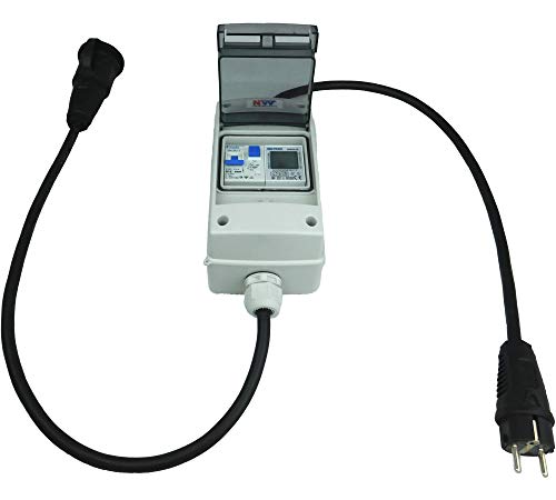 NWP 230V Schuko - mobiler digitaler Stromzähler - geeicht - (mit Reset) inkl. FI/LS B16A 30mA IP54