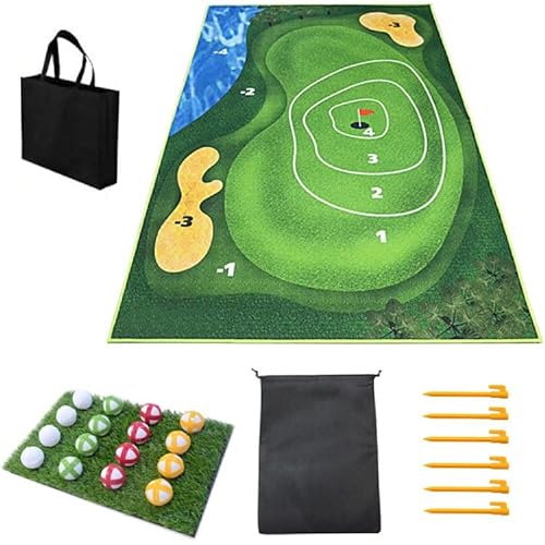 2023 New Casual Golf Game Sets, Golf Training Matten Golf Course Putting Stroke Mats Golf-Trainingshilfen for Game Party Tailgating and Outdoor Indoor(4x6ft)