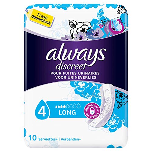 Always Discreet Binden, lang, für Blasenschwäche und Inkontinenz, 10 Stück, 1 Packung