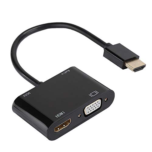 Bindpo HDMI zu VGA Adapter, HDMI zu HDMI VGA 4K Konverter mit 3,5 mm Stereo-Audiokabel, Dongle für Computer, DVD, Laptop, Digitalkamera, Projektor