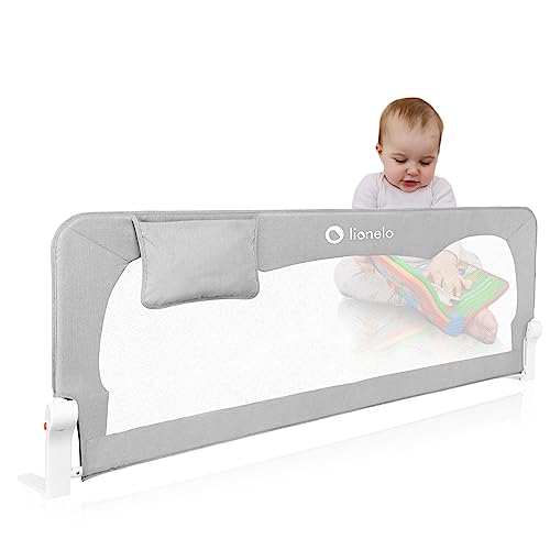 Lionelo Hanna Bettgitter 150x66 cm Bettschutzgitter Rausfallschutz Bett Kinderbettgitter Gitter Kinderschutz