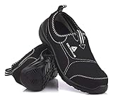 Deltaplus 3295249198879 Delta Plus Panoply Miami S1P black canvas non-slip on steel toe safety trainers sneakers, Schwarz, 45 EU