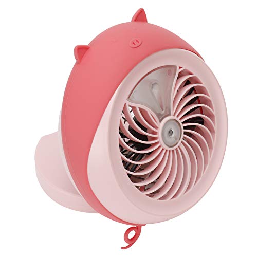 Mini-Ventilator, Befeuchtungsventilator, sicher zu verwenden für Büros für Wohnheime(Rosa Schwein)