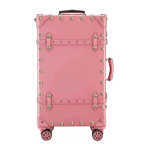 POCHY praktisch Koffer Lederkoffer, großes, erweiterbares Gepäck mit Spinnerrädern, leichtes Handgepäck, Harte Reisekoffer leicht zu bewegen