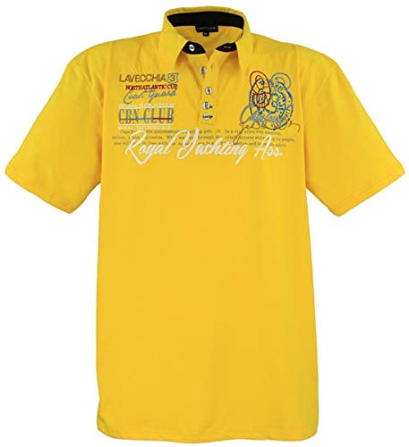 LAVECCHIA Übergrössen Hippes Polo-Shirt Kurzarm Gelb 7XL