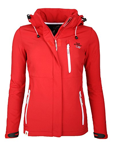 Geographical Norway Damen Softshell Funktions Jacke Outdoor Regen wasserabweisend [GeNo-15-Rot-Gr.XL]