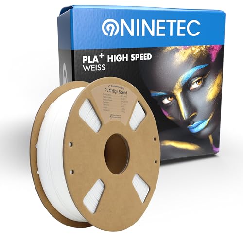 NINETEC BIO PLA+ Filament 1.75mm PLA Plus 3D Drucker Filament 1 kg Spule Maßgenauigkeit +/- 0,03mm PLA+ FDM Druckerverbrauchsmaterial PLA+ High Speed Weiß