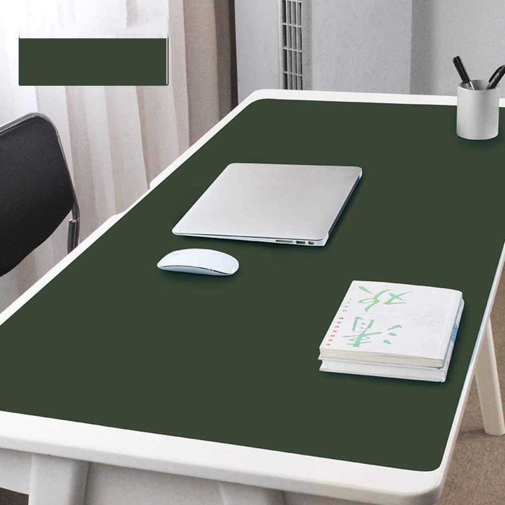 Multifunktionale Schreibtischunterlage, erweitertes PU-Leder, Gaming-Mauspad, ultradünn, rutschfest, glatte Schreibunterlage, wasserdicht, Schreibunterlage, schwarz, 120x50cm dunkelgrün