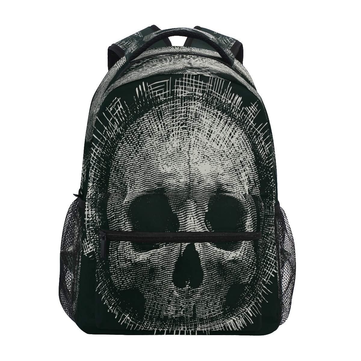 Rucksack mit Totenkopf-Motiv, für Schule, Computer, Bücher, Reisen, Wandern, Camping, Tagesrucksack für Mädchen, Jungen, Männer und Frauen