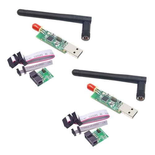 CC2540 CC2531 USB Cable Programming Download Connector Downloader Cable 4.0 (2PCS CC2531 SMA with board)