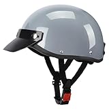 Motorrad Halbhelm Retro Open Face Half Face Crash Jet Motorrad Motorrad Roller Vintage Helm DOT/ECE Für Männer und Frauen D,55~62CM