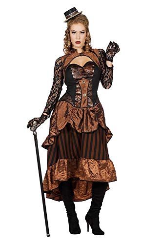 shoperama Steampunk Victoria Damen Kostüm Kleid Burning Man viktorianisch Industrial, Größe:44