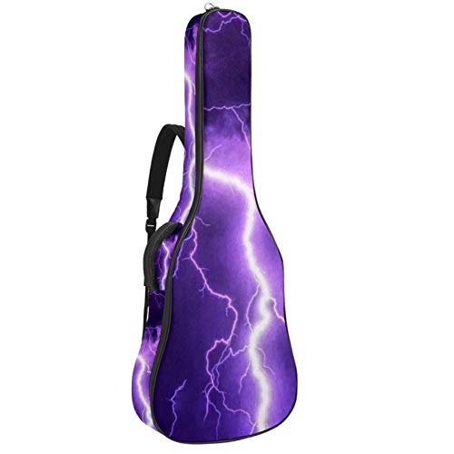 Gitarrentasche mit Reißverschluss, wasserdicht, weich, für Bassgitarre, Akustik- und klassische Folk-Gitarre, Flash Thunderstorm