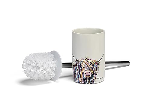 Croydex Art by Steven Brown Angus McCoo WC-Bürste, Steinzeug-Keramik, Weiß Multi, Einheitsgröße