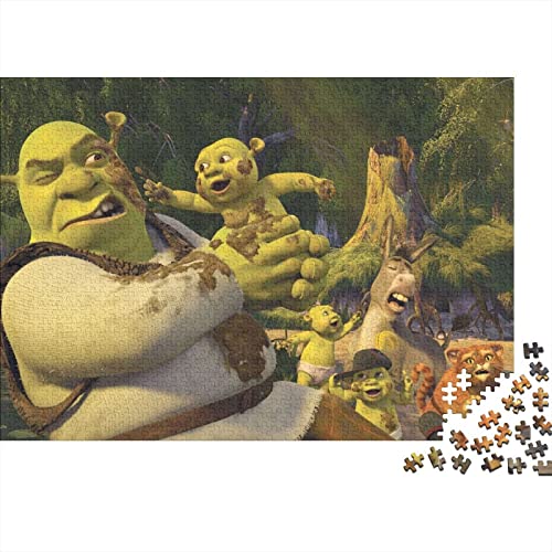 Shrek Puzzle 1000 Teile,Puzzles Für Erwachsene,Unmögliches Puzzles Spielzeug, Bunte Fliesen Spiel,Cartoon 1000 Puzzle Dekoration Jugendliche Geschenke Puzzle 1000pcs (75x50cm)