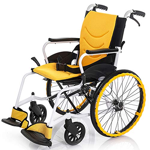 Klappbarer Rollstuhl, leichter und manueller Rollstuhl für Behinderte und ältere Menschen – leichter, faltbarer, selbstfahrender Aluminium-Rollstuhl mit Handbremsen und Schnellspanner-Hinter