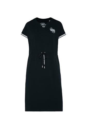 SOCCX Damen Jersey-Kleid mit Tunnelzugband in der Taille Blue Navy XXL