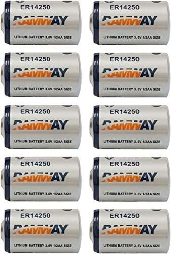 ER14250 Batterie für Eve Door und Window, Kompatibel mit Saft LS, 3,6V, 1200mAh, Li-SOCl2, Alarmanlage, Torantrieben, Pulsoximeter, Einbruchmelder, Sensoren, Nicht Wiederaufladbar (10 Stück)