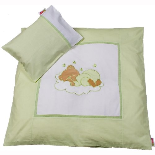 Bettwäsche/Wickelauflagenbezug Sleeping Bear, Farbe:Grün