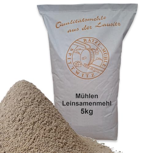 Mühlen Leinsamenmehl 25kg Low Carb Mehl mit hohem Eiweißgehalt, teilentölt in bester Qualität, frisch aus der Rätze-Mühle