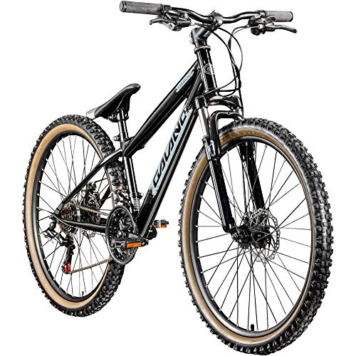 Galano Dirtbike 26 Zoll MTB G600 Mountainbike Fahrrad 18 Gang Dirt Bike Rad (schwarz/Silbergrau, 33 cm)