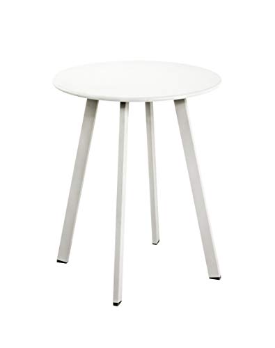 HAKU Möbel Beistelltisch, Stahlrohr, weiß, Ø: 42 x 49 cm