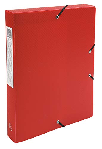 Exacompta 59785E Packung (mit 8 Archivboxen aus PP, 700µ, 24 x 32cm, ideal für Ihre Dokumente in Format DIN A4, Rücken 40mm) rot, 8 Stück