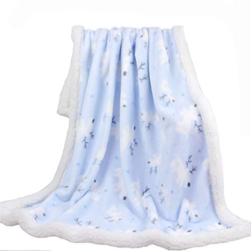 Baby-blaue Decke - Super weich und warm Cozy Coral Fleece Kleinkind, Kinderplüschdecke für Kinderbett, Kinderwagen, Reise, Outdoor, Empfang Decke bestes Geschenk für Kleinkind (31.5 x 39.39 in)