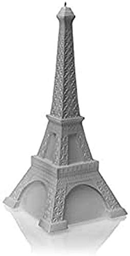 Candellana Kerze Eiffelturm | Höhe: 34,3 cm | Grau | Handgefertigt in der EU