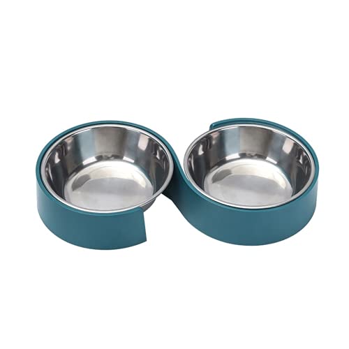 XIGAWAY Rutschfester Doppel-Hundenapf aus Edelstahl, für Futter und Wasser, Blau