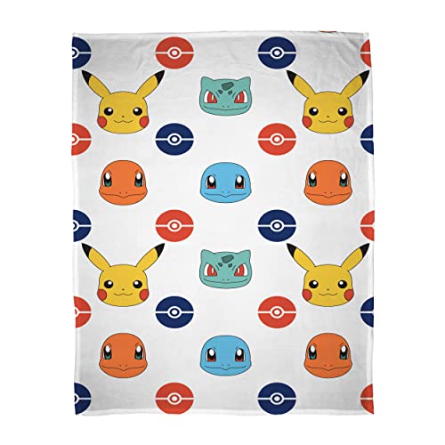 Offizieller Pokemon Fleece-Überwurf | Superweiche Decke, Abzeichen-Design, Schlafzimmer-Kollektion, mehrfarbig (Fleecedecke)