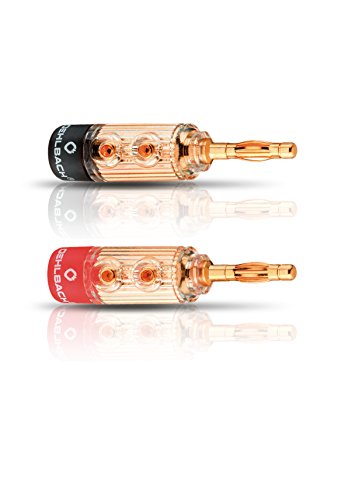 Oehlbach 3030 Lautsprecher-Steckverbinder Stecker, gerade Gold, Rot, Schwarz 4 St.