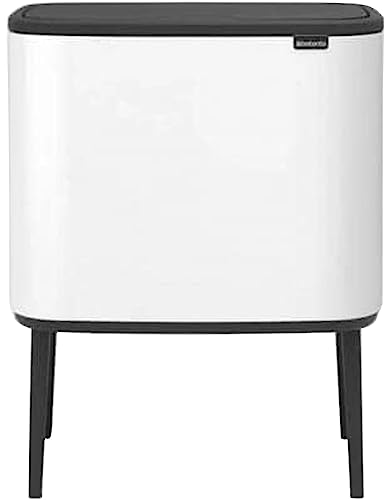 Brabantia BO Touch Bin 36 L Abfalleimer, Metall, Weiß, 36 Liter