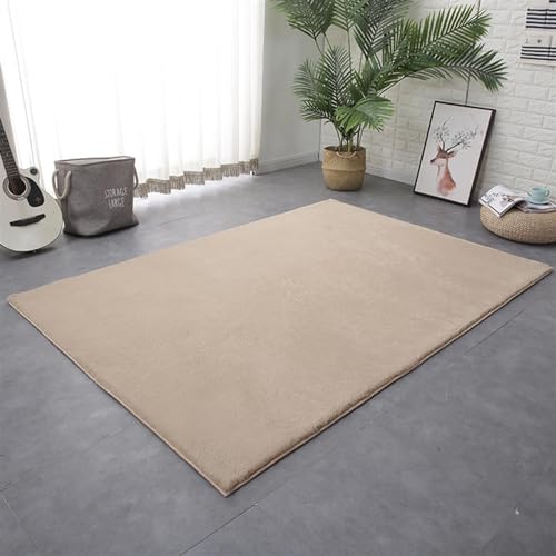 Guetto Kaninchenfell-Teppich, superweich, geformter Stuhl, Couchbezug, Sofa-Decke, Teppich, Kaninchen-Kunstfell-Teppich, Kamel, 140 x 200 cm