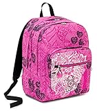 Seven Colorflower Extra Fit Rucksack, 31 l, Rosa, Doppelfach, Schule & Freizeit