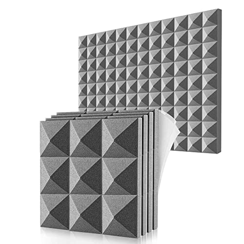 BABOS Akustikschaumstoffplatten, selbstklebend, schalldicht, für Wanddekoration, Musikstudio, Schlafzimmer, Zuhause, 5 x 30 x 30 cm, 12 Stück