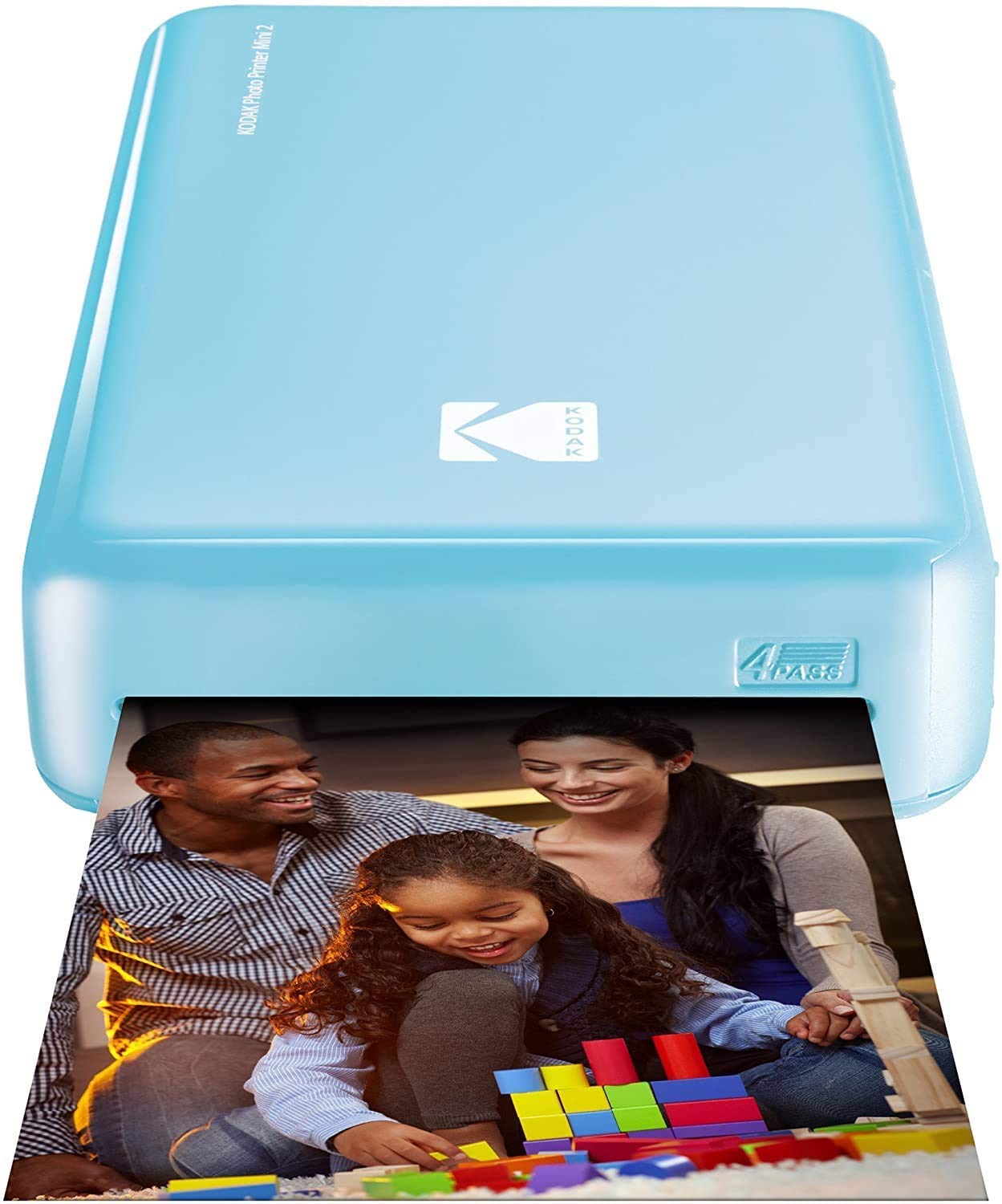 Kodak Mini 2 HD Wireless Mobile Instant Fotodrucker w / 4 Pass patentierte Drucktechnologie (Blau) - Kompatibel mit iOS & Android-Geräte - Echte Tinte in Einem Instant
