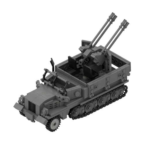 Spicyfy Militär Panzer Bausteine Modell, 430 Teile Sdkfz-11 Flugabwehrfahrzeug Spielzeug Bausatz Geschenk für Kinder Erwachsene, Klemmbausteine Technik Militär Fahrzeug Konstruktionspielzeug