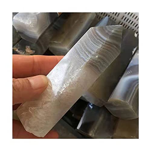 1 Stück natürliche Bulk-Edelsteintürme Achat-Quarzkristalle Zauberstab-Spitzensteine ​​für Heimdekoration 200–300 g