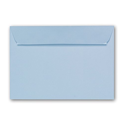 ARTOZ 100x Briefumschläge DIN C6 Pastellblau I 16,2 x 11,4 cm Kuvert ohne Fenster I Umschläge selbstklebend haftklebend I Serie Artoz 1001