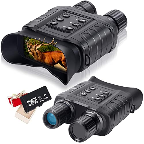 Nachtsichtgerät, 20X Optischer Zoom 1640ft Erkennungsweite Wasserdichtes Hochempfindlicher CMOS-Sensor Digitales Infrarot-Nachtsichtbrille für Jagd Camping Überwachung mit 32G Speicherkarte